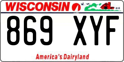 WI license plate 869XYF