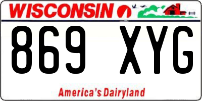 WI license plate 869XYG