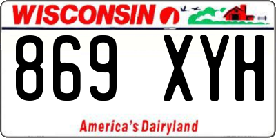 WI license plate 869XYH