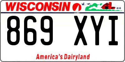 WI license plate 869XYI