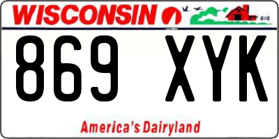 WI license plate 869XYK