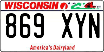 WI license plate 869XYN
