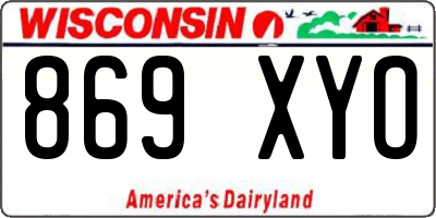 WI license plate 869XYO