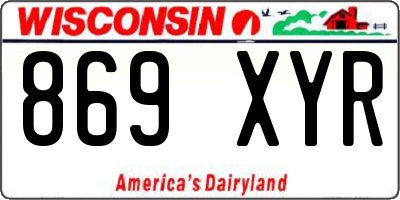 WI license plate 869XYR