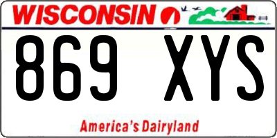 WI license plate 869XYS