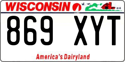 WI license plate 869XYT