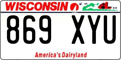 WI license plate 869XYU