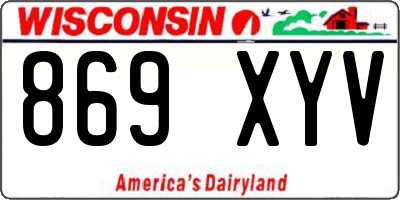 WI license plate 869XYV