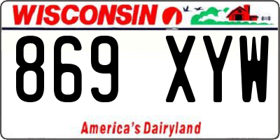 WI license plate 869XYW