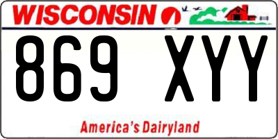 WI license plate 869XYY