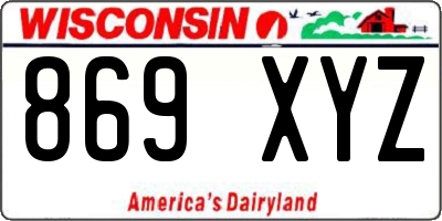 WI license plate 869XYZ