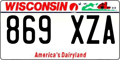 WI license plate 869XZA