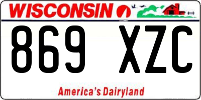 WI license plate 869XZC