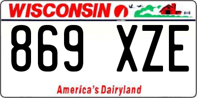 WI license plate 869XZE