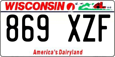 WI license plate 869XZF