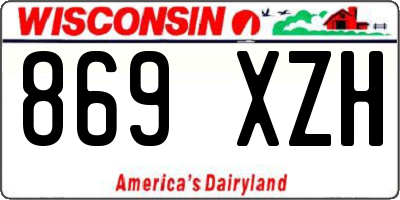 WI license plate 869XZH