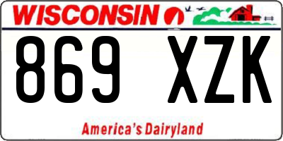 WI license plate 869XZK