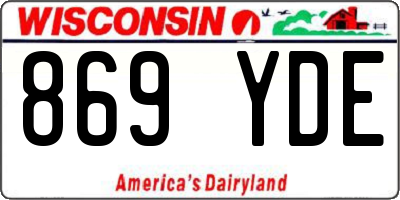 WI license plate 869YDE