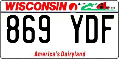 WI license plate 869YDF