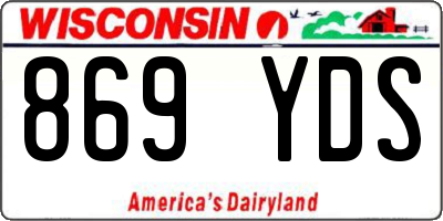 WI license plate 869YDS