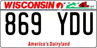 WI license plate 869YDU
