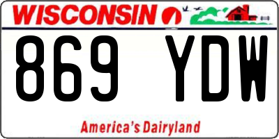 WI license plate 869YDW