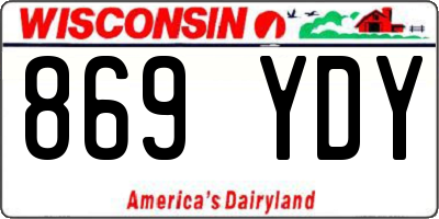 WI license plate 869YDY