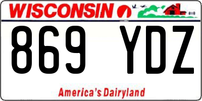 WI license plate 869YDZ