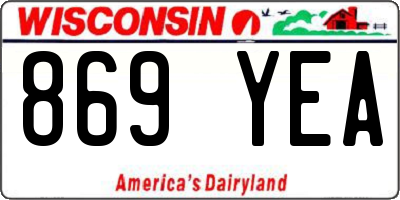 WI license plate 869YEA