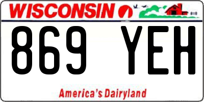 WI license plate 869YEH