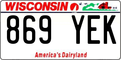 WI license plate 869YEK