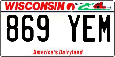 WI license plate 869YEM
