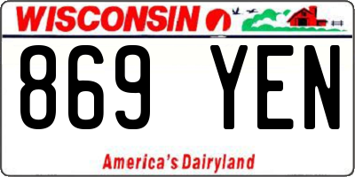 WI license plate 869YEN