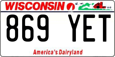 WI license plate 869YET