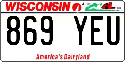 WI license plate 869YEU