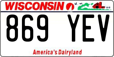 WI license plate 869YEV