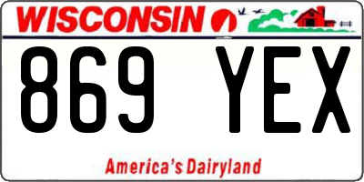 WI license plate 869YEX