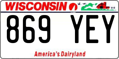 WI license plate 869YEY