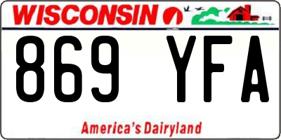 WI license plate 869YFA