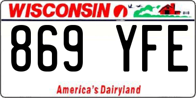 WI license plate 869YFE