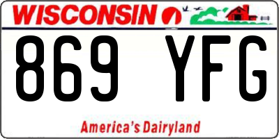 WI license plate 869YFG