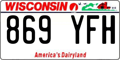 WI license plate 869YFH