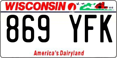 WI license plate 869YFK