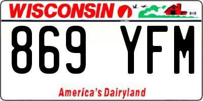 WI license plate 869YFM