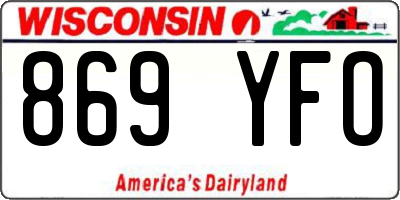 WI license plate 869YFO