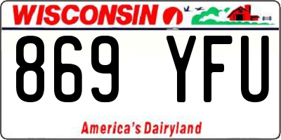 WI license plate 869YFU