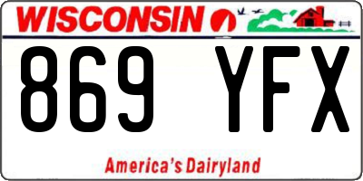 WI license plate 869YFX