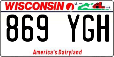 WI license plate 869YGH