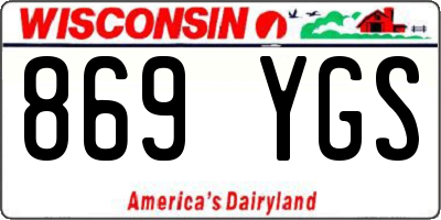 WI license plate 869YGS