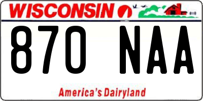 WI license plate 870NAA